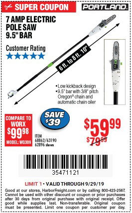 Save $20 on the Portland Electric Pole Saw