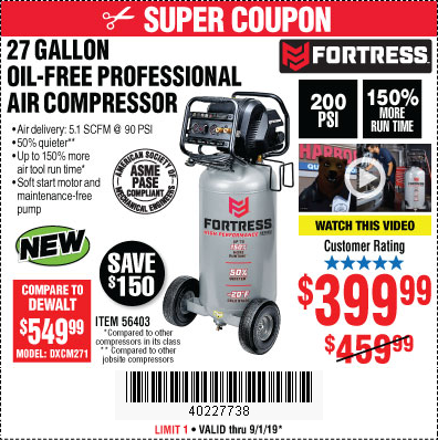 Save $150 on a Professional Air Compressor