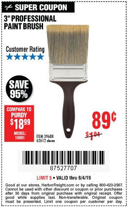 Buy a Krause & Becker 3-Inch Professional Paint Brush for $0.89