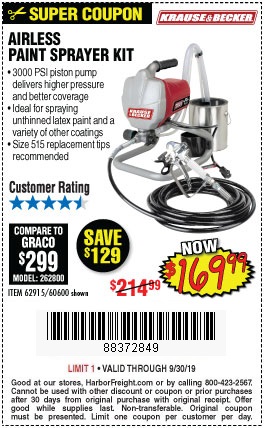 Krause and Becker Airless Paint Sprayer Kit for $169.99