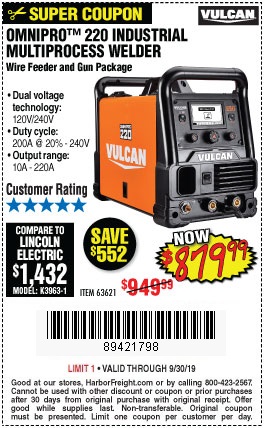 Buy the Vulcan OmniPro Multiprocess Welder for $879.99