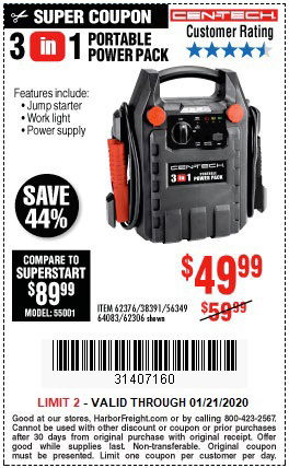 Buy the Cen-Tech 12-Volt Jump Starter and Power Supply for $49.99