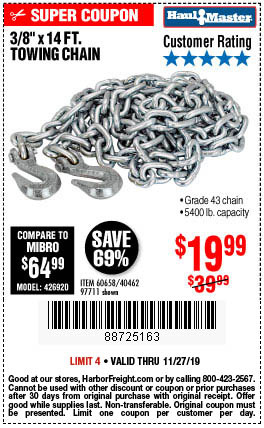 3/8 in. x 14 ft. Grade 43 Towing Chain