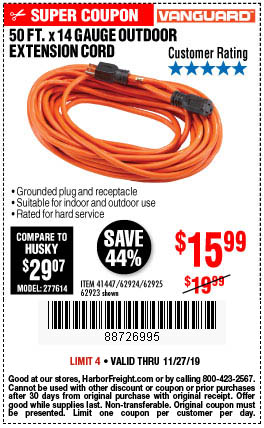 50 ft. x 14 Gauge Indoor/Outdoor Extension Cord