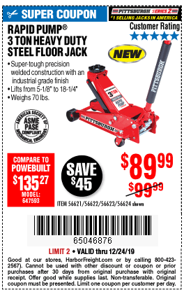 3 Ton Heavy Duty Rapid Pump® Floor Jack