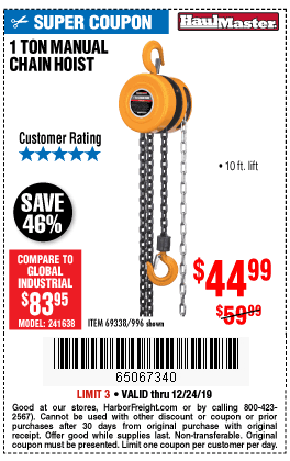 1 ton Manual Chain Hoist