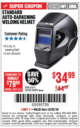 Standard Auto Darkening Welding Helmet