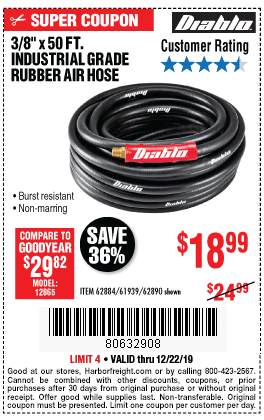 3/8 in. x 50 ft. Rubber Air Hose