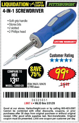 4-in-1 Screwdriver with TPR Handle