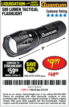 588 Lumen Tactical Flashlight