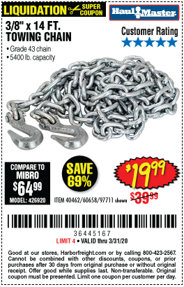 3/8 in. x 14 ft. Grade 43 Towing Chain