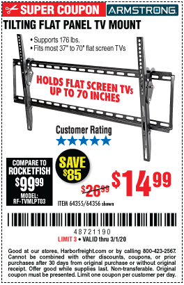 Large Tilt Flat Panel TV Mount