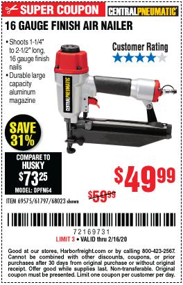 Harbor freight pneumatic nailer discount