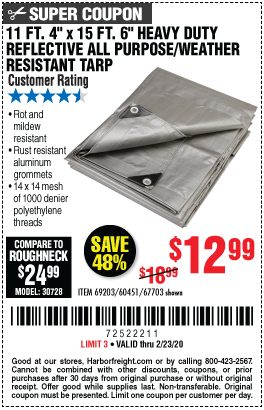 11 ft. 4 in. x 15 ft. 6 in. Silver/Heavy Duty Reflective All Purpose/Weather Resistant Tarp