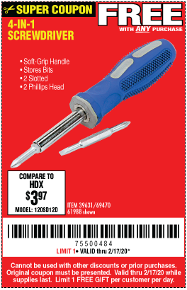 4-in-1 Screwdriver with TPR Handle