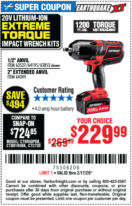 20V Max Lithium 1/2 in. Cordless Xtreme Torque Impact Wrench Kit