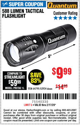 588 Lumen Tactical Flashlight