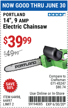 9 Amp 14 in. Corded Electric Chainsaw