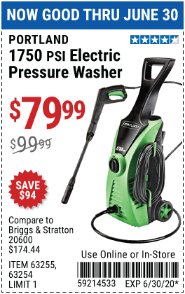 1750 PSI 1.3 GPM Corded Electric Pressure Washer