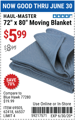 72 in. x 80 in. Moving Blanket