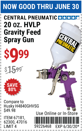 20 oz. HVLP Gravity Feed Air Spray Gun