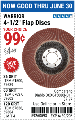 4-1/2 in. 36 Grit Aluminum Oxide Type 27 Flap Disc