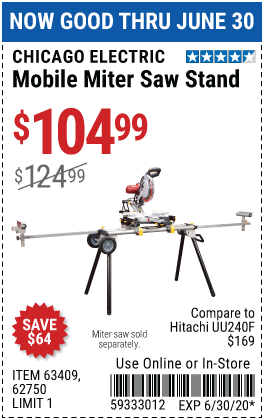 Heavy Duty Mobile Miter Saw Stand