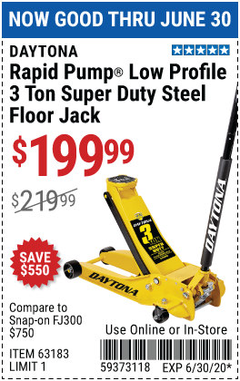 3 Ton Low Profile Super Duty Rapid Pump® Floor Jack