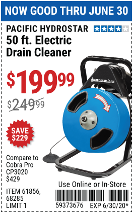 50 ft. Compact Electric Drain Cleaner