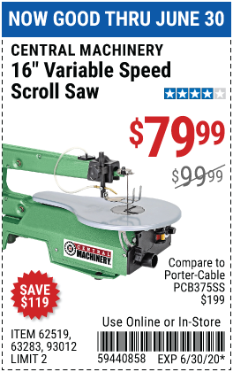 16 in. Variable Speed Scroll Saw