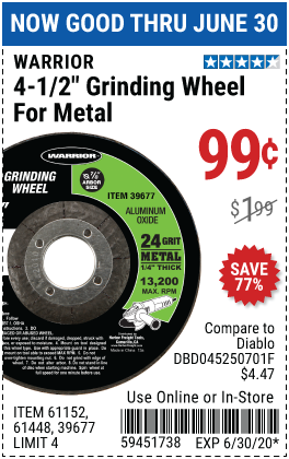 4-1/2 in. 24 Grit Metal Grinding Wheel