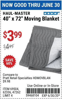 40 in. x 72 in. Moving Blanket