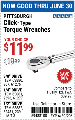 1/2 in. Drive Click Type Torque Wrench