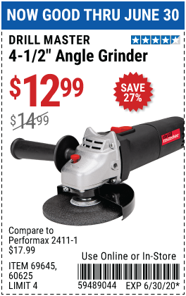 Corded 4-1/2 in. 4.3 Amp Angle Grinder