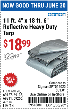 11 ft. 4 in. x 18 ft. 6 in. Silver/Heavy Duty Reflective All Purpose/Weather Resistant Tarp