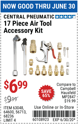 Air Tool Accessory Kit, 17 Pc.