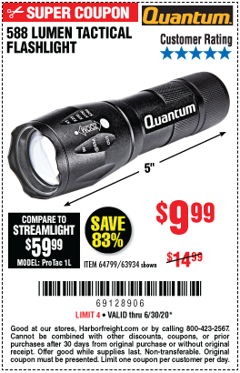 588 Lumen Tactical Flashlight