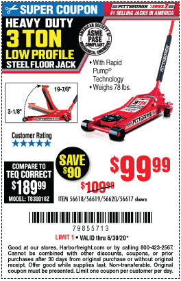 3 Ton Low Profile Rapid Pump® Floor Jack