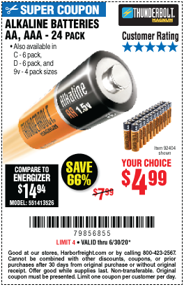 AAA Alkaline Batteries, 24 Pk.