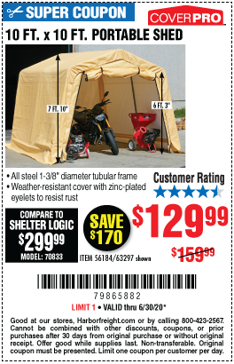 10 ft. x 10 ft. Portable Shed