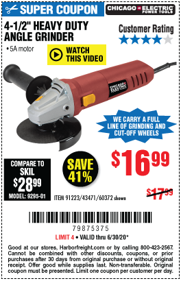 Corded 4-1/2 in. 5 Amp Angle Grinder