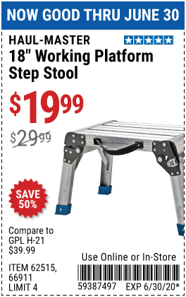 18 In. Working Platform Step Stool