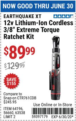 12V Max Lithium 3/8 In. Cordless Xtreme Torque Ratchet Wrench Kit