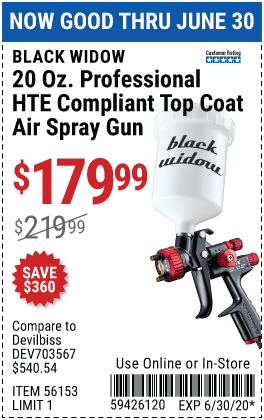 20 oz. Professional HTE Compliant Gravity Feed Air Spray Gun