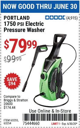 1750 PSI 1.3 GPM Corded Electric Pressure Washer