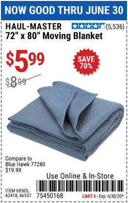 72 in. x 80 in. Moving Blanket