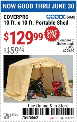 10 ft. x 10 ft. Portable Shed