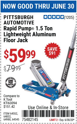 1.5 Ton Aluminum Rapid Pump® Racing Floor Jack