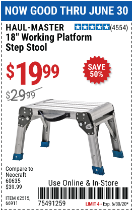 18 In. Working Platform Step Stool