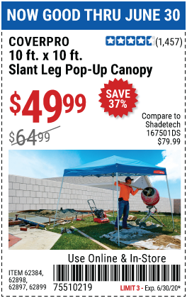 10 ft. x 10 ft. Slant Leg Pop-Up Canopy